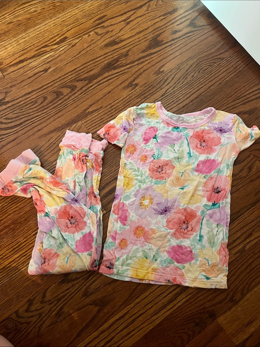 Little Sleepies Pink Floral Short-Sleeve Pajama Set
